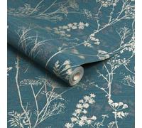 Superfresco Hedgerow Teal Wallpaper | Silver Trail | Paste the Paper | Eco-Friendly