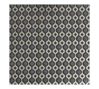 Superfresco Luxe Ogee Black Geometric Wallpaper with Silver Glitter Leaf on Metallic Silver