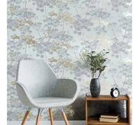 Superfresco Meadow Grey Floral Wallpaper