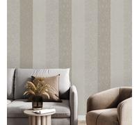 Superfresco Meadow Stripe Neutrals / Gold Plain Wallpaper