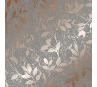 Superfresco Milan Trail Floral Rose Gold Wallpaper | Paste the Paper | Grey Floral Metallic | Eco-Friendly
