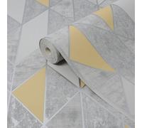Superfresco Milan Yellow Geometric Smooth Wallpaper