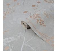 SUPERFRESCO COLOURS COW PARSLEY GREY / ROSE GOLD WALLPAPER, Multi