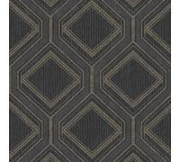 Superfresco Savile Row Geometric Charcoal Black Metallic Wallpaper (WAS 18.99)
