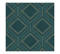 Superfresco Savile Row Geometric Teal Blue Metallic Wallpaper (WAS 16.99)