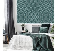 Superfresco Savile Row Geometric Teal Green Wallpaper