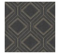 Superfresco Saville Row Geo Charcoal Metallic Wallpaper | Paste the Paper | Black Geometric | Eco-Friendly Superfresco