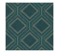 Superfresco Saville Row Geometric Teal Blue Metallic Wallpaper