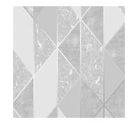 Superfresco Silver Milan Geometric Wallpaper | Paste the Paper Application | Silver Geometric | Eco-Friendly