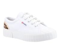 Women's Superga Women's 2630 Stripe Pad Leopard Shoes in White/Leopard - Size: 5