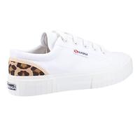 Superga 2630 Stripe Pad Leopard Shoes Female White/Leopard UK Size 5.5