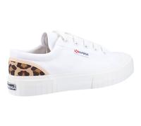 Superga 2630 Stripe Pad Leopard Shoes White/Leopard Printed detail on the back