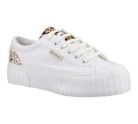 Superga 2631 Calfhair Details Leather WoMens White Avorio/Leopard Spots Trainers - Size UK 6.5