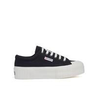 Superga 2631 Stripe Platform Ladies Trainers Black/White 3.5