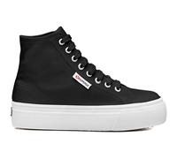 Superga 2708 HI TOP Ankle Boots Black Jacquard logo tag, The manufacturing pro