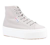 Superga 2708 HI Top Cotton WoMens Grey Colomba/White Avorio Boots - Size UK 5.5