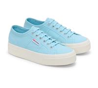 Superga 2740 PLATFORM Cotton WoMens Crystal Azul Trainers - Turquoise - Size UK 7