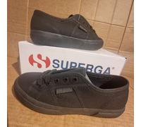 Superga 2750 Cotu Classic UK 5 Women's Full Black Trainers Premium Canvas Shoe
