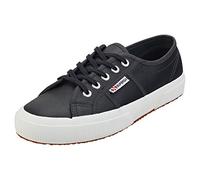 Superga 2750 Tumbled Leather Shoe Blue Navy Upper in full leather, Cotton lini