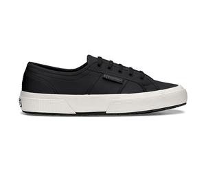 Superga 2750 Tumbled Leather Shoe Black Upper in full leather, Cotton lining