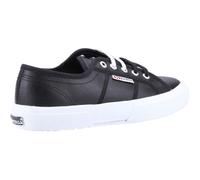 Superga 2750 Tumbled Leather Shoe Black/White Upper in full leather, Cotton li