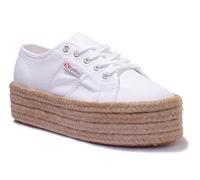 Superga 2790 Cotropew Platform Plimsoll Shoes in White 901 [UK 7 EU 41]