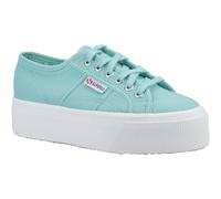 Superga 2790 Linea Up And Down 100% Cotton Womens Green Water Trainers - Size UK 4.5