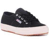 Superga Cotu Unisex Lace Up Canvas Womens Trainers In Black White Size UK 3 - 12