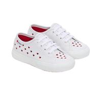 Superga Kids 3750 Hearts Vegan Trainers - White/Red - 10 UK Child - White/Red - 100% Mixed