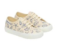 Superga Kids 3750 Leggera Seashells Lightweight Lace Up Trainers - Beige/Eggshell/Blue Velvet - 7.5 UK Child - Beige/Eggshell/Blue Velvet