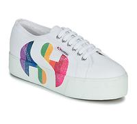 Superga Shoes (Trainers) 2790-COTWPRINTEDLOGOGLITTER in White 3.5