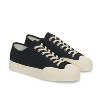 Superga Unisex Adult 2432 Works Cotton Canvas Low Cut Trainers - Black/Off White - 7 UK - Black/Off White - 100% Mixed