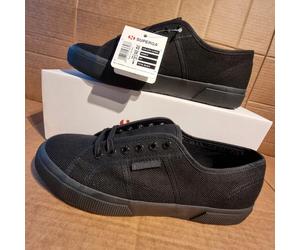 Superga Unisex UK9 Cotu Classic Trainers in Total Black, Work/Holiday/Gym Shoes