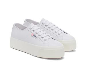 Superga Unisex Womens/Ladies 2790 Nappa Leather Trainers (Optical White Silver/Avorio) - Off-White - Size UK 7.5