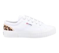 Superga 2630 Stripe Pad Leopard Shoes White/Leopard Printed detail on the back