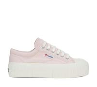 Superga Womens 2631 Stripe Platform Trainers - Pinkish/Avorio - 2.5 UK - Pinkish/Avorio - 100% Mixed