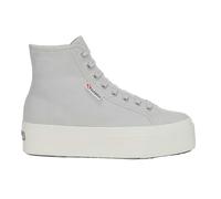 Superga Womens 2708 Lace Up High Tops - Grey Silver/Avorio - 3 UK - Grey Silver/Avorio - 100% Mixed