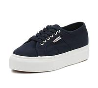 Superga Women's 2730-cotu Sneakers, Blue Navy Fwhite F43, 4 UK