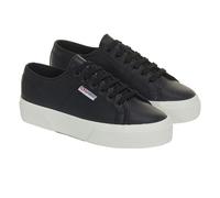 Superga Women's 2740 Nappa Leather Platform Trainers - Black/Avorio - Black/Avorio - 6.5 UK