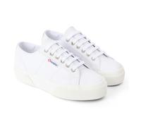 Superga Women's 2740 Nappa Leather Platform Trainers - Optic White/Avorio - Optic White/Avorio - 7 UK