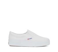 Superga Women's 2740 Platform Slip on Sneaker, White, 3 UK