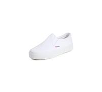 Superga Women's 2740 Platform Slip on Sneaker, White, 3 UK