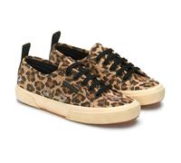 Superga Womens 2750 Leopard Print Trainers - Brown/Black - 3.5 UK - Brown/Black - 100% Mixed
