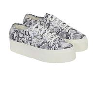 Superga Womens 2790 Snake Print Trainers - White Avorio/Navy - 5 UK - White Avorio/Navy - 100% Mixed