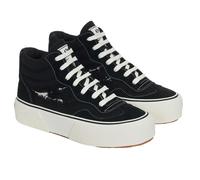 Superga Womens 3141 Revolley Swallowtail Ripped Mid Cut Trainers - Black/White Avorio - 8 UK - Black/White Avorio - 100% Mixed