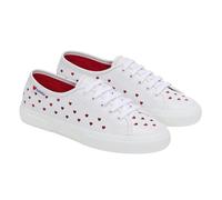 Superga Womens 3750 Leggera Hearts Vegan Trainers - White/Red - White/Red - 6.5 UK