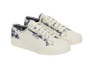 Superga Womens/Ladies 2630 Stripe Sketched Flowers Trainers (4 UK) (Beige Natural/Navy)