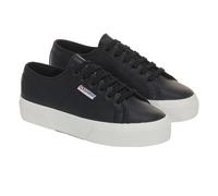 Superga Womens/Ladies 2740 Nappa Leather Platform Trainers - Black/Avorio - 8 UK - Black/Avorio