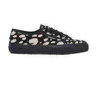 Superga Womens/Ladies 2750 Dalmatian Print Cowhide Leather Trainers (Black/Beige) - Size UK 6.5