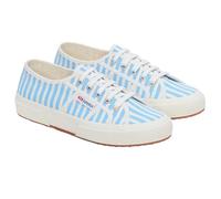 Superga 2750 Stripes Print Cotton Women's Off White/Azure Trainers - UK 5 / EU 38 / US 7.5